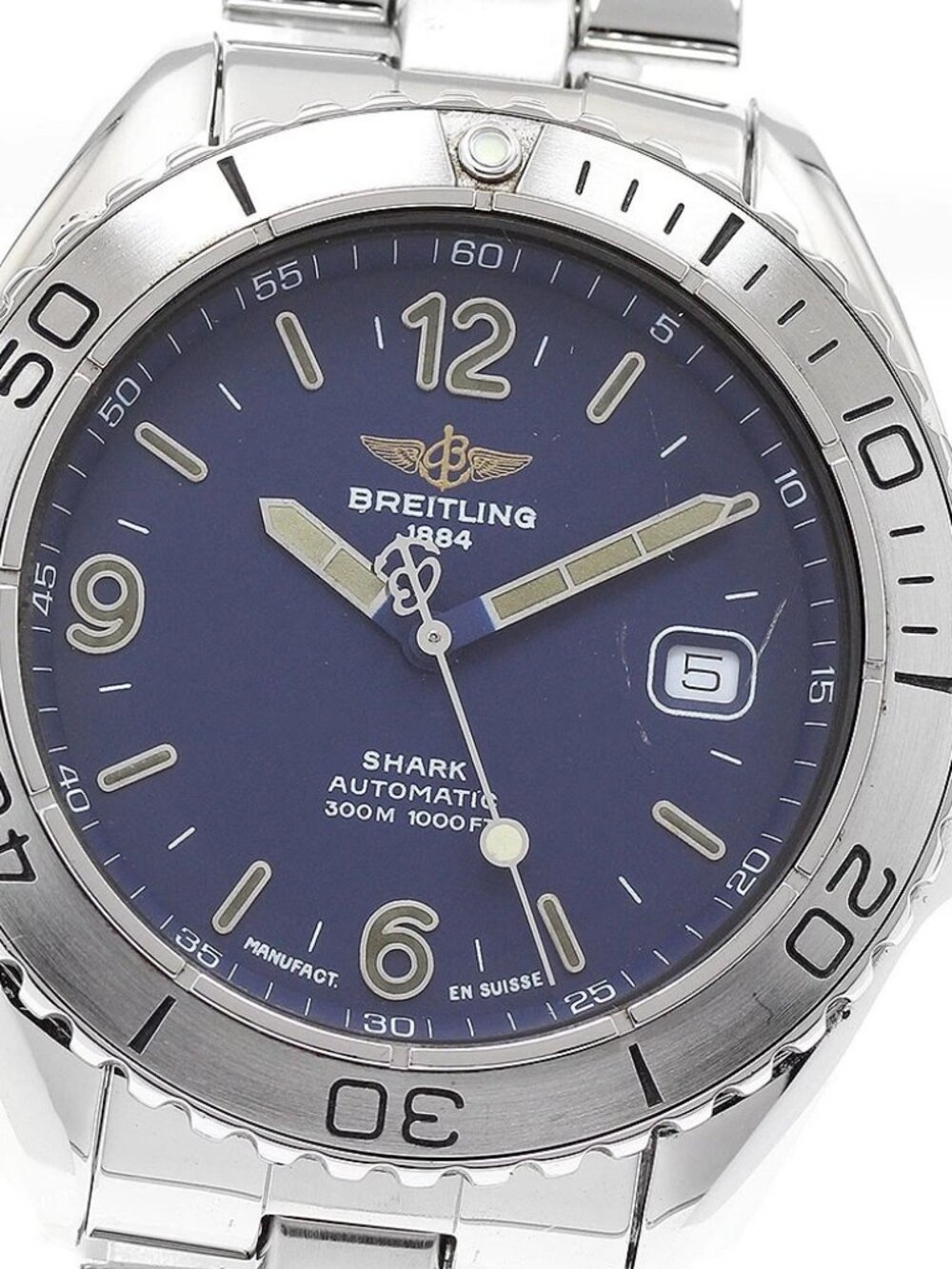 BREITLING Shark A17605 Date Navy Dial Automatic Men's Watch